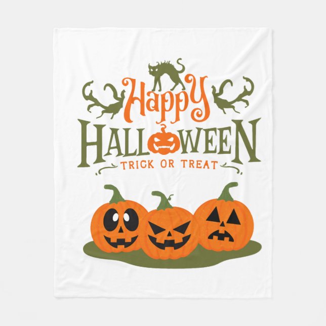 Cobertor De Velo Feliz Halloween - Bacana Halloween (Frente)