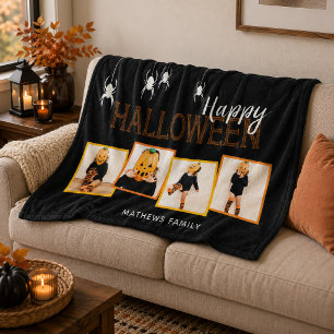 Cobertor De Velo Feliz Halloween Colagem de Fotos Personalizadas Ar