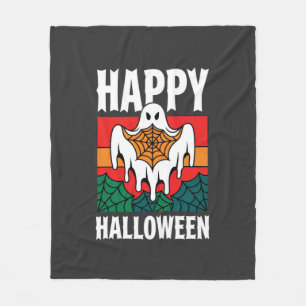 Cobertor De Velo Feliz Halloween Fantasma Teia de Aranha Retro