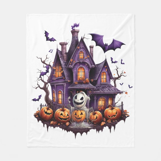 Cobertor De Velo Feliz Halloween Ghoul (Frente)