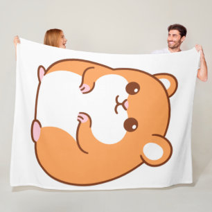 Cobertor De Velo Feliz Hamster Fleece Blanket