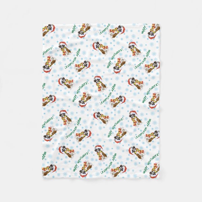 Cobertor De Velo Feliz Howlidays Boxer Fleece Blanket (Frente)