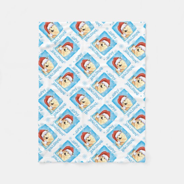 Cobertor De Velo Feliz Howlidays Norueguês Buhund (Frente)