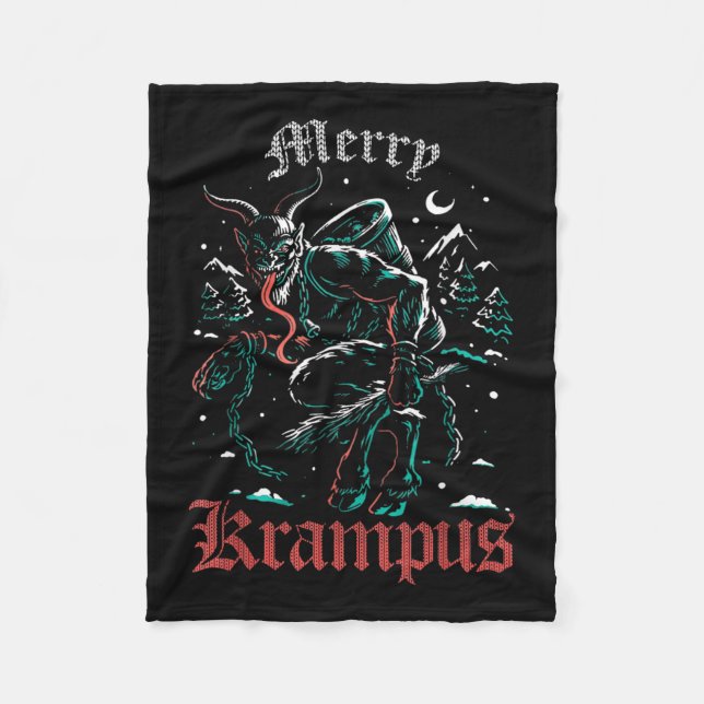 Cobertor De Velo Feliz Krampus Natal Xmas Horror Ugly Mau Paja (Frente)