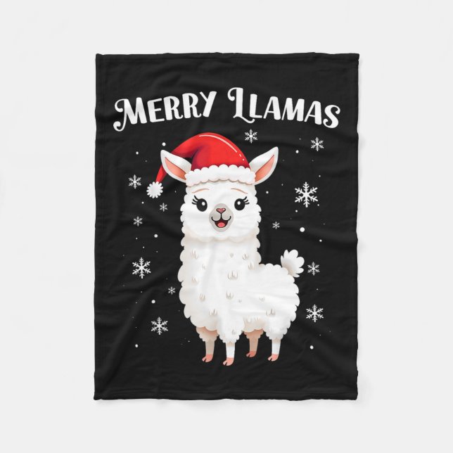 Cobertor De Velo Feliz Lhamas Natal engraçado Férias animais Llama (Frente)