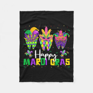 Cobertor De Velo Feliz Mardi Gras Dental Squad Dentist Teeth Carniv