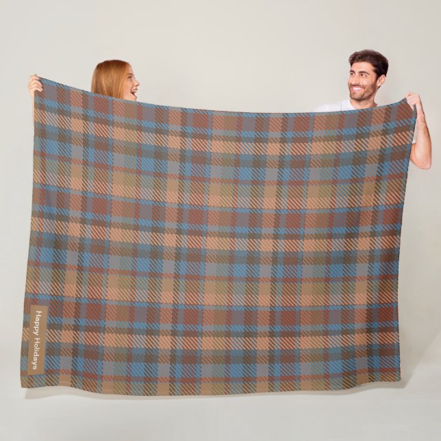 Cobertor De Velo Feliz Natal adorável Padrão marrom xadrez (In Situ)