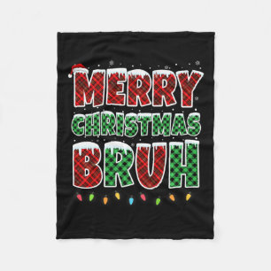 Cobertor De Velo Feliz Natal Bruh Red Green Xadrez Xmas Luzes F
