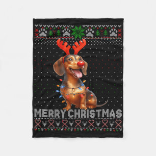 Cobertor De Velo Feliz Natal Dachshund Dog Freguiçoso
