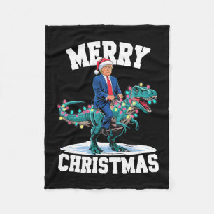 Cobertor De Velo Feliz Natal Dino Donald Trump Dinossaur T-rex X