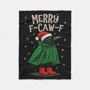 Cobertor De Velo Feliz Natal F-caw-f Engraçado Corvo Preto Natal Fe