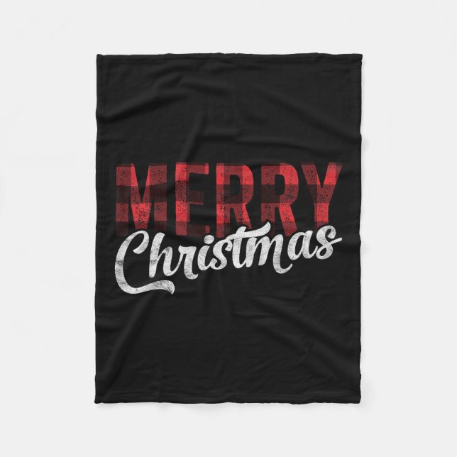 Cobertor De Velo Feliz Natal Família de Presentes Xmas Xadrez Verme (Frente)