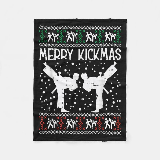 Cobertor De Velo Feliz Natal Feio de Caratê Jiu Jitsu (Frente)