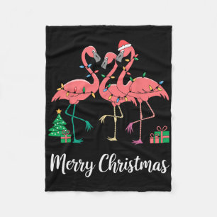 Cobertor De Velo Feliz Natal Flamingo Santa Hat Xmas
