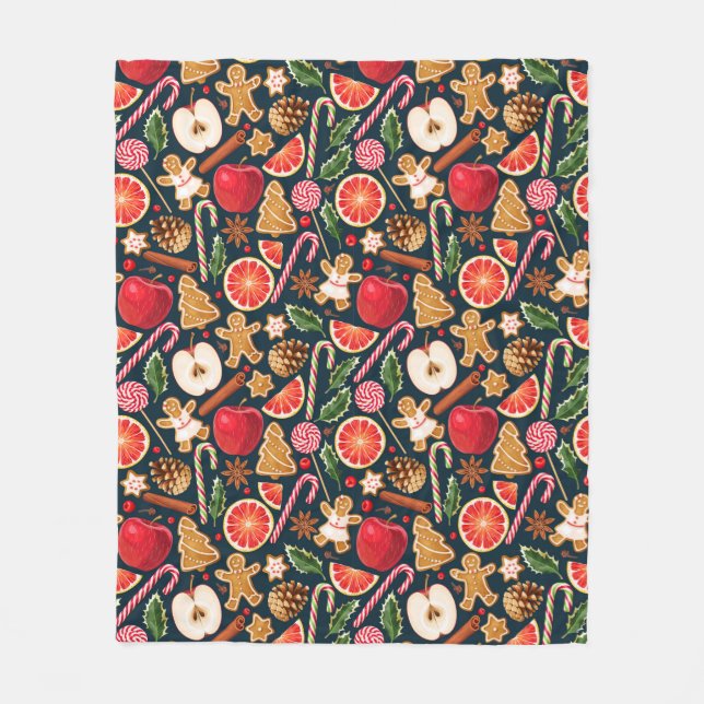 Cobertor De Velo Feliz Natal Fleece Blanket (Frente)