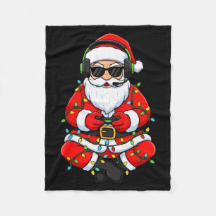 Cobertor De Velo Feliz Natal Gamer Papai Noel Engraçado Jogar Jogo