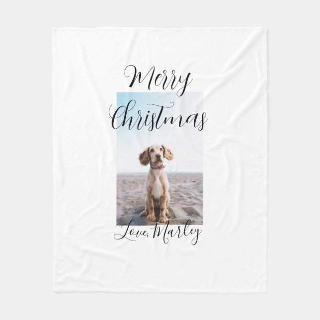 Cobertor De Velo Feliz Natal gato de estimação presentes de Natal (Frente)