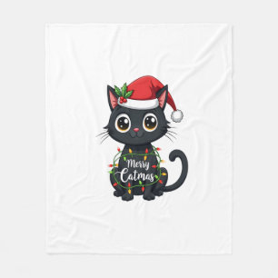 Cobertor De Velo Feliz Natal Gato Gato Preto Luz de Natal Família