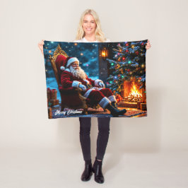 Cobertor De Velo Feliz Natal inverno Papais noeis festivos mágica