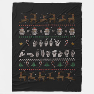 Cobertor De Velo Feliz Natal - Língua de Sinais Americana II
