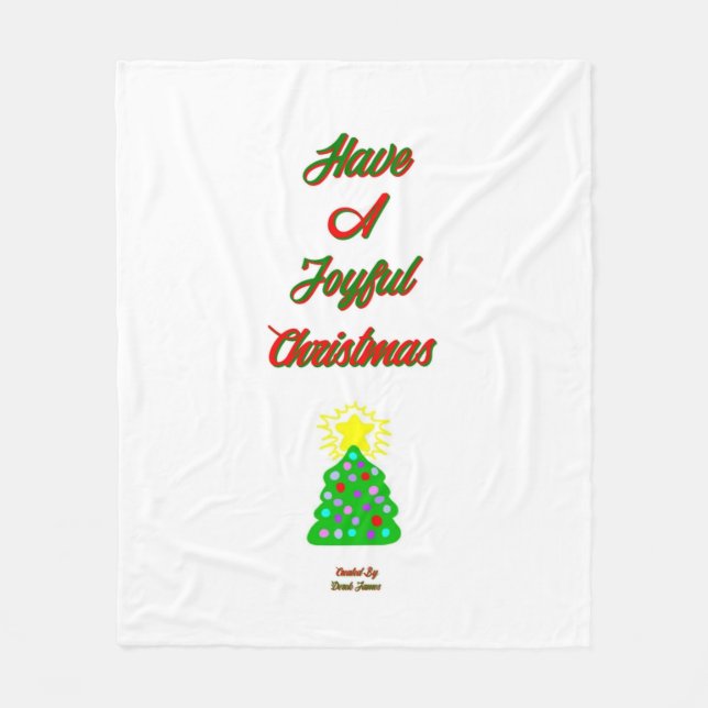 Cobertor De Velo Feliz Natal Medium Fleece Blanket (Frente)