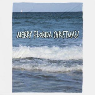 Cobertor De Velo Feliz Natal na Flórida sobre o Oceano Fonte Branca