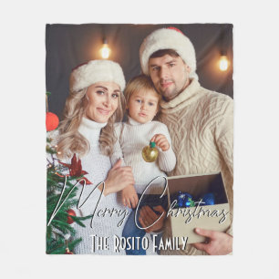 Cobertor De Velo Feliz Natal - Nome Personalizado e Foto