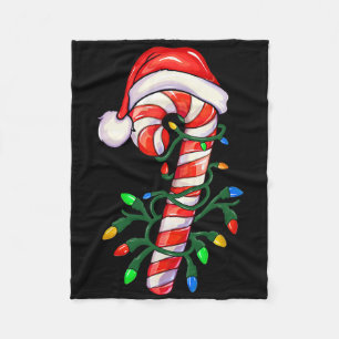 Cobertor De Velo Feliz Natal Papais noeis Candy Cane Xmas Lights Pa