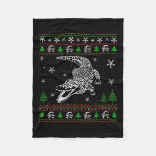 Cobertor De Velo Feliz Natal Para Alligator Amantes Divertidos Feio