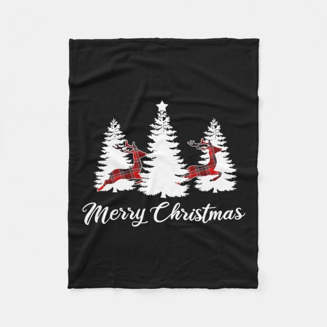 Cobertor De Velo Feliz Natal Para Mulheres Xadrezes De Buffalo (Frente)