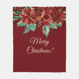 Cobertor De Velo Feliz Natal Poinsettia