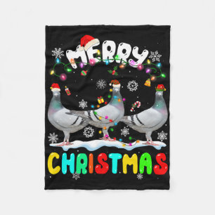 Cobertor De Velo Feliz Natal Pombo Lover Santa Hat Luzes de Natal