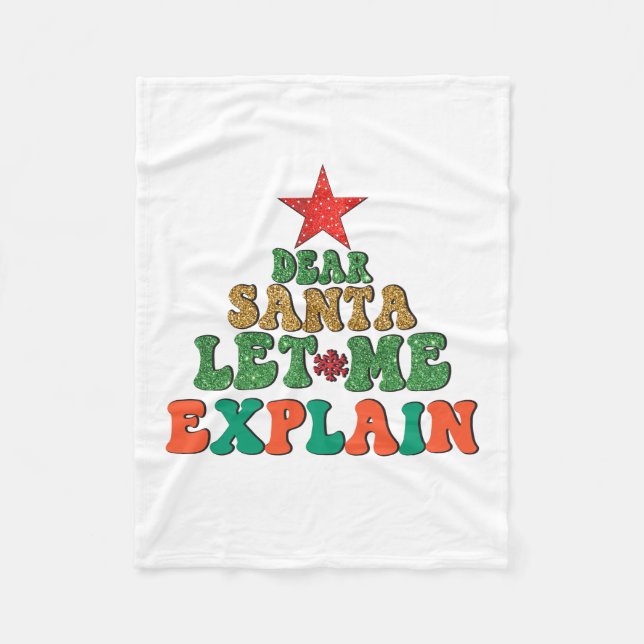 Cobertor De Velo Feliz Natal Querido Papai Noel Deixe-me Explicar (Frente)