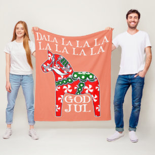 Cobertor De Velo Feliz Natal Sueco Jul Dala Horse Dalahos