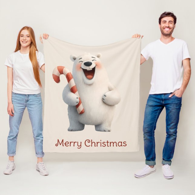 Cobertor De Velo Feliz Natal Urso Polar Fofo Design (In Situ)
