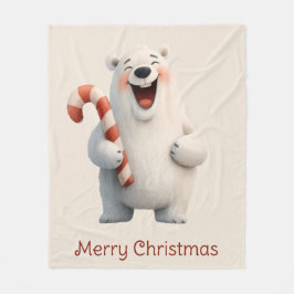Cobertor De Velo Feliz Natal Urso Polar Fofo Design