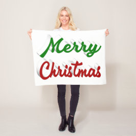 Cobertor De Velo Feliz Natal, vermelho e verde