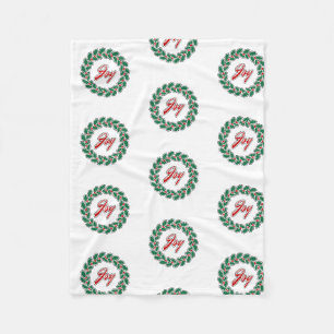 Cobertor De Velo Feliz Natal Wreath Design: Alegria