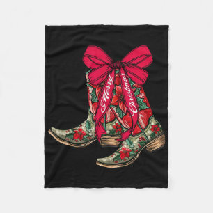 Cobertor De Velo Feliz Natal Xmas Cowboy Boots Coquette Arco Paj