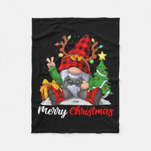 Cobertor De Velo Feliz Natal Xmas Gamer Gnome Video Game Meninos K