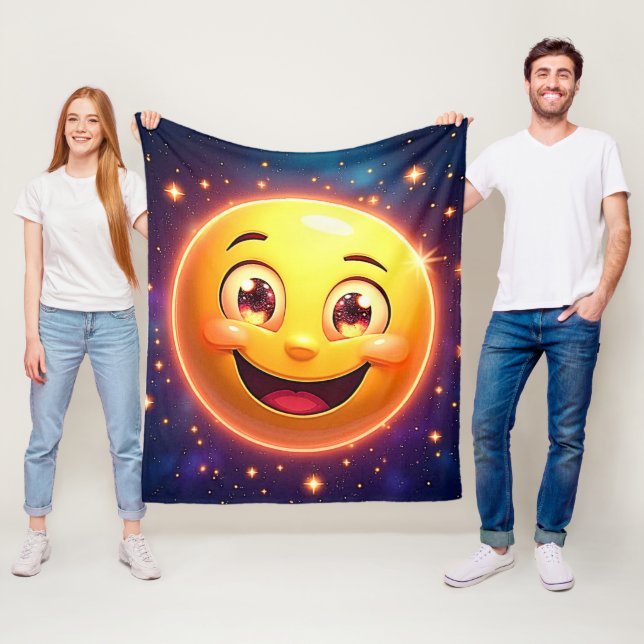 Cobertor De Velo Feliz Olhos Cósmicos Emoji (In Situ)