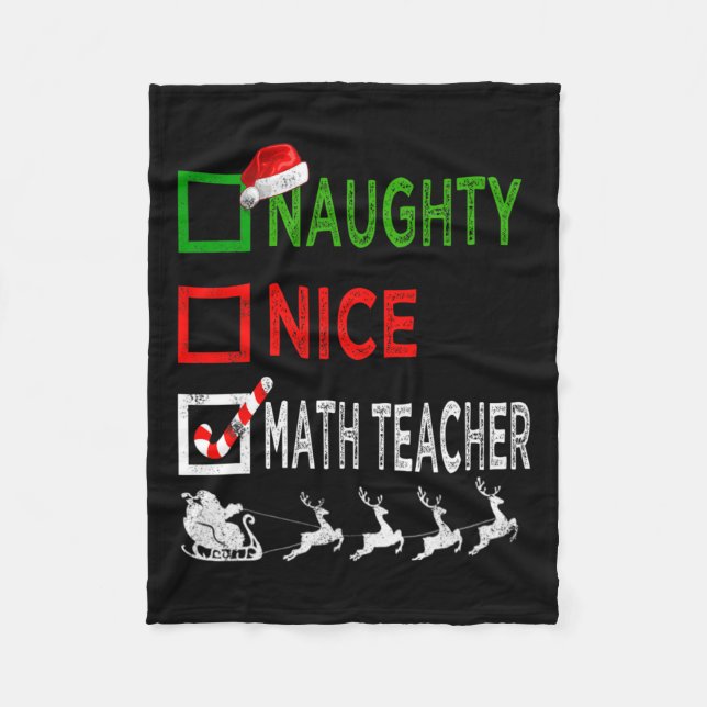 Cobertor De Velo Feliz Professor de Matemática Feliz Natal Pijama E (Frente)