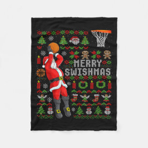 Cobertor De Velo Feliz Swishmas Basquete de Natal Feio de Natal