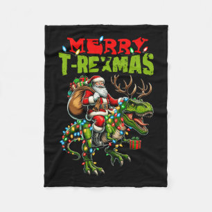 Cobertor De Velo Feliz T-rexmas Natal Xmas T Rex Dinossaur Lover