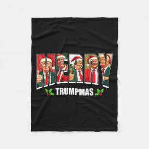 Cobertor De Velo Feliz Trumpmas Papai Noel Trump Pijama de Natal En