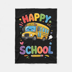 Cobertor De Velo Feliz Último Dia De Aula Ônibus Escolar Fofo Verão