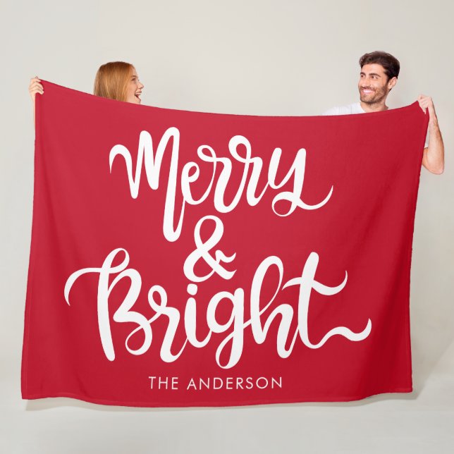 Cobertor De Velo Feliz vermelha e branca e nome personalizado brilh (In Situ)