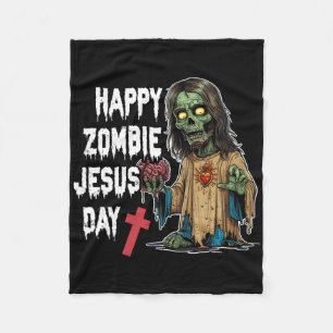 Cobertor De Velo Feliz Zombie Jesus Dia Skeleton Cristo Hall