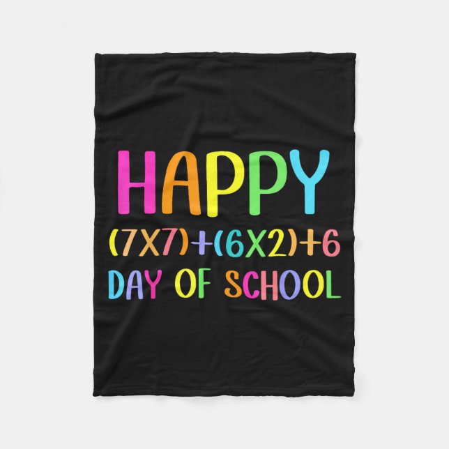 Cobertor De Velo Felizes 67 Dias De Escola Professor De Matemática  (Frente)