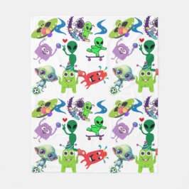 Cobertor De Velo Felizes Aliens Rockin'